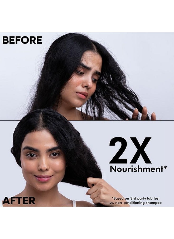 Naturali Daily Strength & Nourish Shampoo with Rice Water & Macadamia Nut Oil | Makes Hair Stronger | Paraben and Sulphate Free Shampoo | Dry Frizzy Hair Shampoo | 370 ml