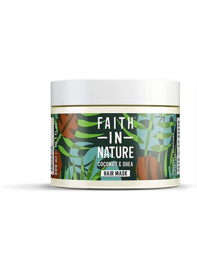 Natural Hair Mask - Vegan & Cruelty Free, No SLS or Parabens - 10.14 fl oz, Coconut & Shea Butter
