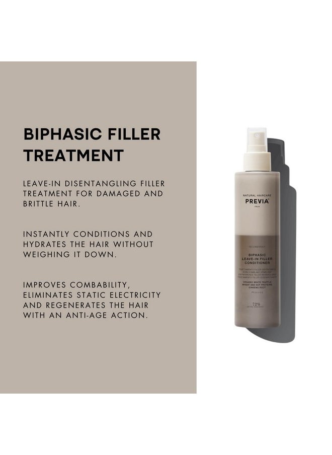 PREVIA Reconstruct Biphasic Leave-In Conditioner - Deep Conditioning Treatment for Dry Damaged Hair with White Truffle Extract Hydrates - Restores Strengthens Frizz Control Adds Shine 3.38 oz