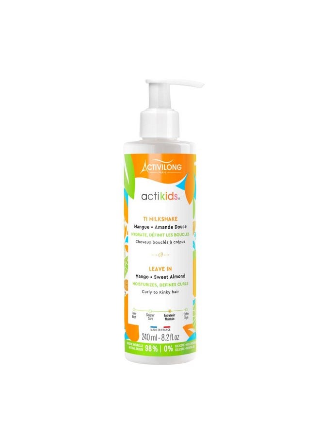 Activilong Actikids Milkshake Leave-In - Moisturize and Define Kids’ Curls! - Enriched with Organic Sweet Almond Oil and Mango Butter - No More Knots, No More Tears! - 250 ml.