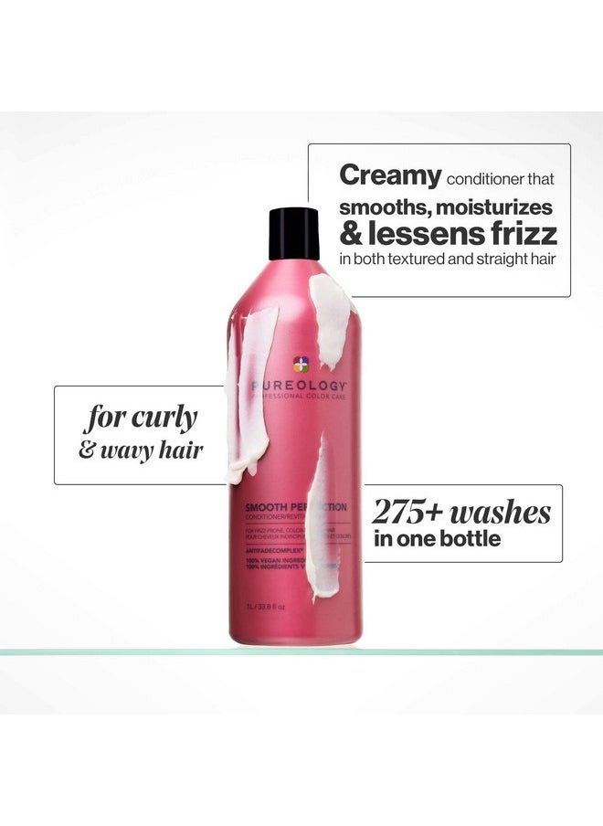 Pureology Smooth Perfection Conditioner | For Frizzy, Color-Treated Hair | Detangles & Controls Frizz | Sulfate-Free | Vegan | Updated Packaging | 33.8 Fl. Oz. |