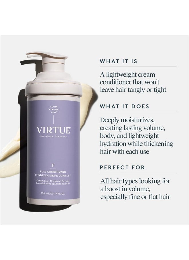 VIRTUE Full Volumizing Conditioner Thickens Hair, Safe for All Hair Types, Sulfate Free, Color Safe