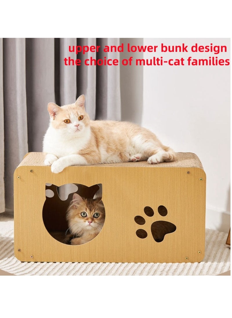 Cat scratching board, cat bed, wear-resistant and scratch-resistant 55cm enlarged cat bed, cat toy, designed for big cats. can be used from small to large, upper and lower bunk design, the choice of multi-cat families
