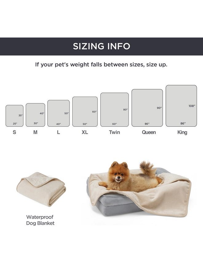 Bedsure Cat Blanket for Indoor Cats - Waterproof Calming Cat Blankets for Couch Bed Protection, Sherpa Fleece Pet Blanket, Soft Plush Reversible Throw Furniture Protector, 60