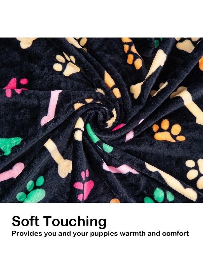 Dono 1 Pack 6 Dog&Cat Blanket, Soft Fluffy Fleece Puppy Blanket for Small Medium Large Dogs Girl, Pink Paw Print Puppy Dog Cat Warm Sleep Mat Blankets Essentials for Dogs