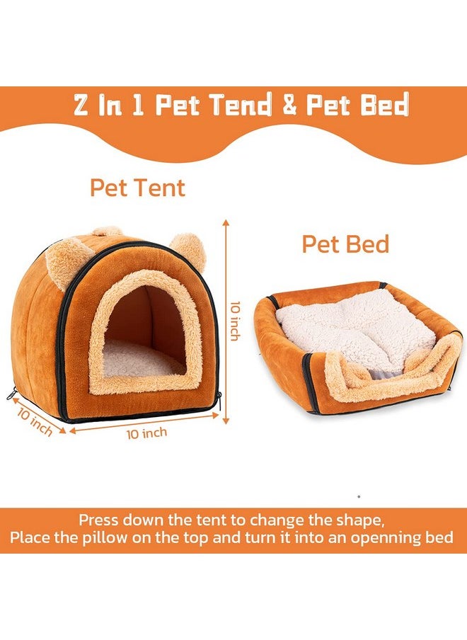 Pet Soft Guinea Pig Bed Rabbit Bed Cozy Guinea Pig Hideout House Bunny Hideout for Rabbits Hamster Bunny Rats Chinchilla Cave Bed Small Animal Bed (Brown)