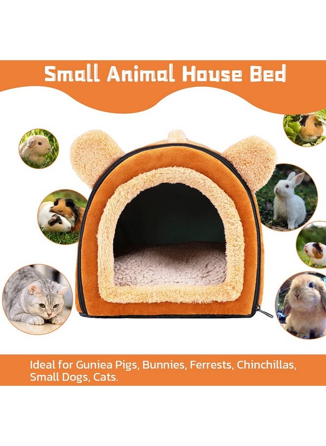 Pet Soft Guinea Pig Bed Rabbit Bed Cozy Guinea Pig Hideout House Bunny Hideout for Rabbits Hamster Bunny Rats Chinchilla Cave Bed Small Animal Bed (Brown)