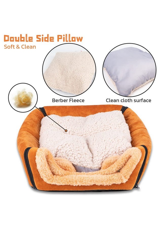 Pet Soft Guinea Pig Bed Rabbit Bed Cozy Guinea Pig Hideout House Bunny Hideout for Rabbits Hamster Bunny Rats Chinchilla Cave Bed Small Animal Bed (Brown)