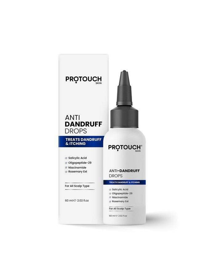PROTOUCH Anti Dandruff Drops (Serum) - Niacinamide, 0.5% Salicylic Acid, Oligopeptide, Rosemary Ext | Soothes Itchy, Inflamed Scalp | Nourished Hair | For All Scalp Types - 60 ML