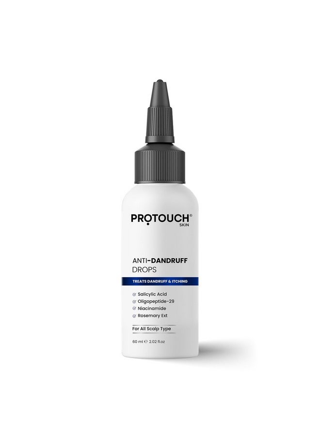 PROTOUCH Anti Dandruff Drops (Serum) - Niacinamide, 0.5% Salicylic Acid, Oligopeptide, Rosemary Ext | Soothes Itchy, Inflamed Scalp | Nourished Hair | For All Scalp Types - 60 ML