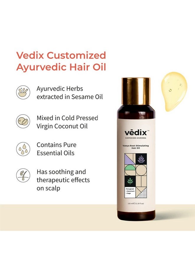 Vedix Ayurvedic Hair Care Combo Pack, Customized Anti Hair Fall Shampoo and Hair Oil for Normal/Oily Hair with Dry Scalp & Curly Hair - 200 ml