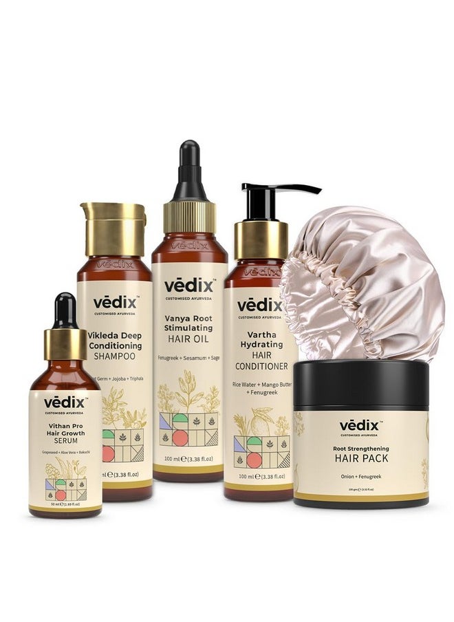 Vedix Customised Ayurvedic Hair Care Combo for Dry- Frizzy Hair & Dry Scalp | 6 Product Combo