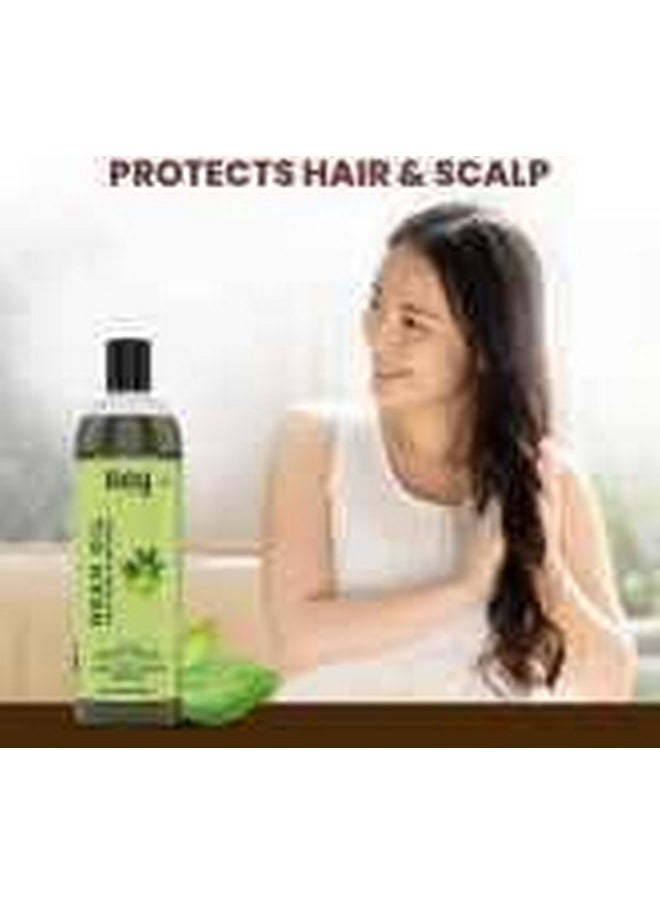 Rey Naturals Pure Neem Oil For Skin & hair | Hair Oil for Hair Growth, Dandruff Relief, Scalp Infection & Healthy Hair | Body Massage Oil For Men And Women - 200ML