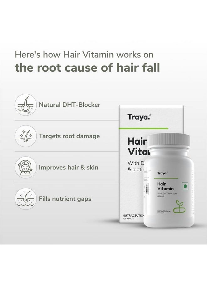 Traya Hairfall Control Combo | Contains Dht Blocker & Hair Growth Actives | Biotin, Bhringraj, Redensyl, Procapil And Capixyl | (Hair Vitamin 30 Capsules + Hair Recap Serum 30Ml)