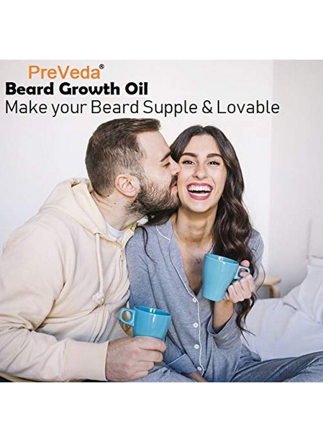 PreVeda® Best Beard Growth LITE Hair Oil with Hibiscus & Argan oil Herbal, Natural, Premium Oil For Beard & Mustache, Pure Organic Oil | Khadi Product 100 ml