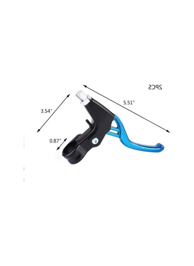 Bicycle Brake Levers, 1 Pair Cool Aluminium Alloy Mountain Road Bicycle Cycling Brake Level Handles, High Strength Durable 4 Colors Brake Levers(Blue)