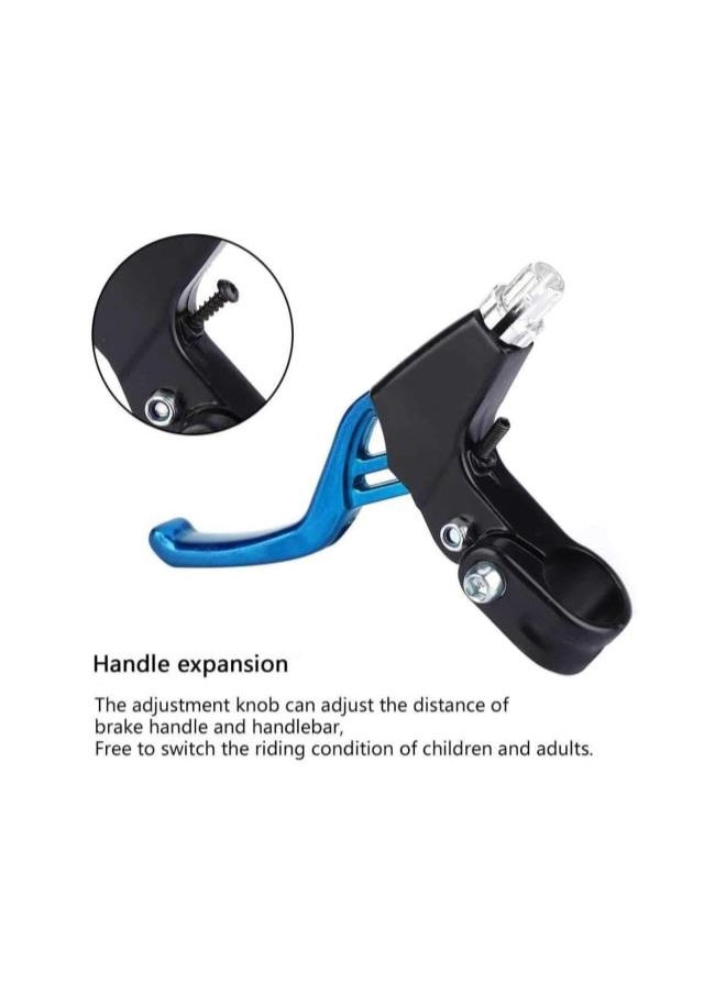 Bicycle Brake Levers, 1 Pair Cool Aluminium Alloy Mountain Road Bicycle Cycling Brake Level Handles, High Strength Durable 4 Colors Brake Levers(Blue)