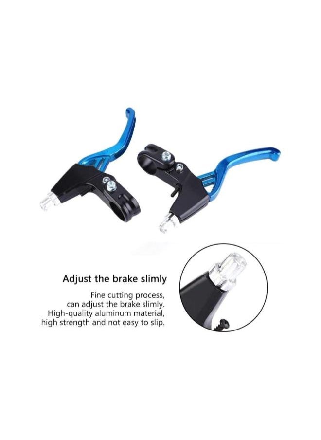 Bicycle Brake Levers, 1 Pair Cool Aluminium Alloy Mountain Road Bicycle Cycling Brake Level Handles, High Strength Durable 4 Colors Brake Levers(Blue)