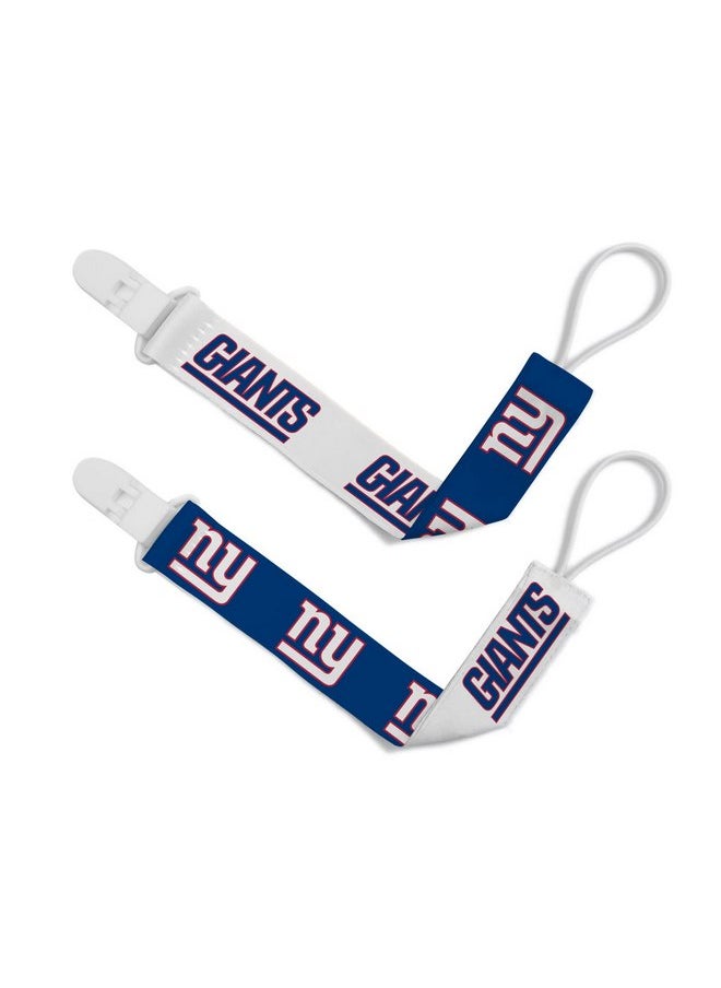 MasterPieces BabyFanatic Officially Licensed Unisex Pacifier Clip 2-Pack - NFL New York Giants - Officially Licensed Baby Apparel