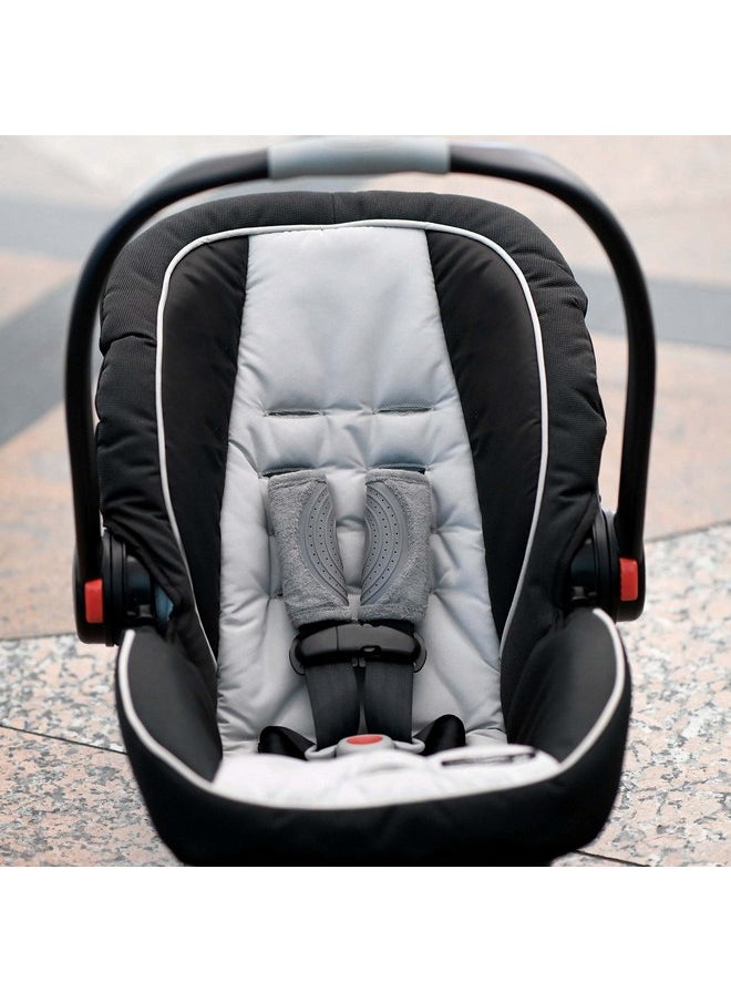 Travel Bug Baby 2 Piece Car Seat Strap Cover Teether Set (Grey)