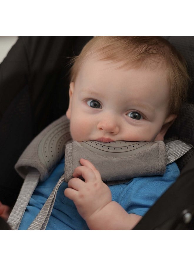 Travel Bug Baby 2 Piece Car Seat Strap Cover Teether Set (Grey)