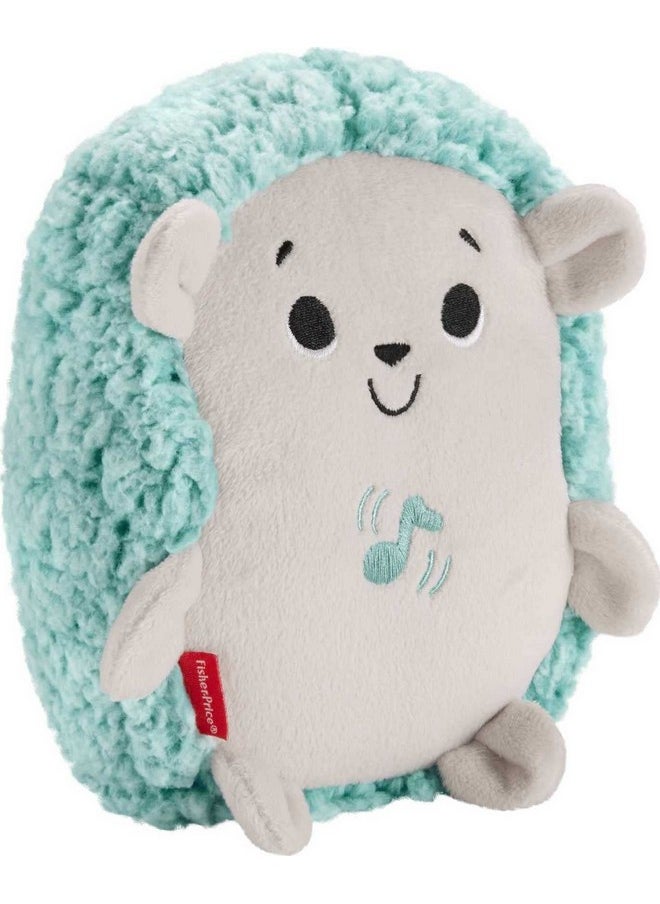 Fisher-Price Calming Vibes Hedgehog Soother, Portable Plush Toy Sound Machine with Vibrations for Newborn Babies