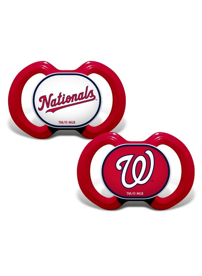 BabyFanatic Pacifier 2-Pack - MLB Washington Nationals - Officially Licensed League Gear