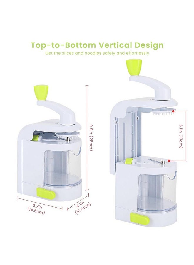 HASTHIP® Potato Spiralizer Kitchen Food Processor 4-in-1 Rotating Spiralizer with Suction Cup Base Tuber Crop Spiralizer Vegetable Spiralizer for Zucchini, Carrots, Potatoes, Sweet Potatoes, Cassava