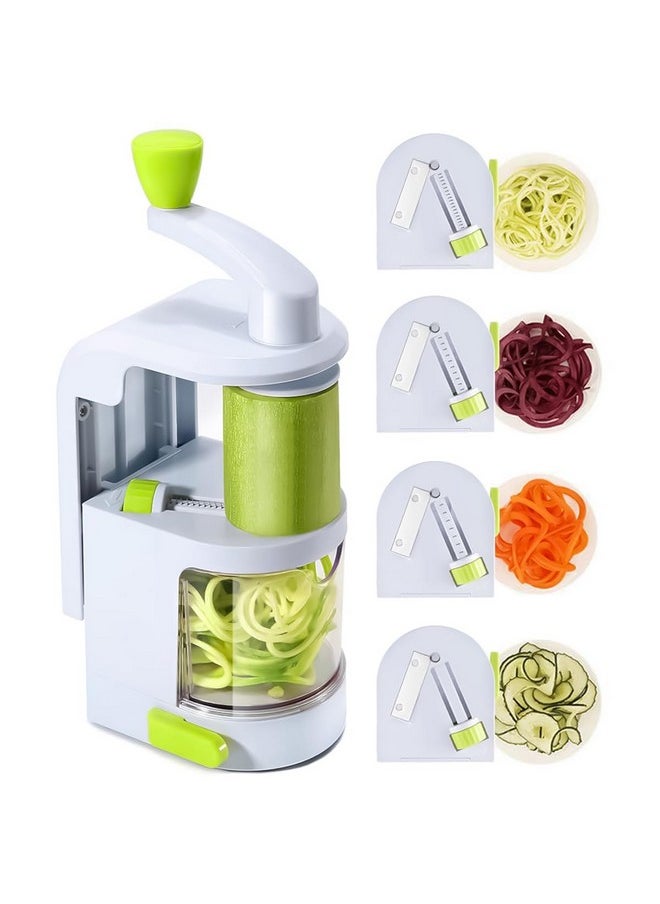 HASTHIP® Potato Spiralizer Kitchen Food Processor 4-in-1 Rotating Spiralizer with Suction Cup Base Tuber Crop Spiralizer Vegetable Spiralizer for Zucchini, Carrots, Potatoes, Sweet Potatoes, Cassava