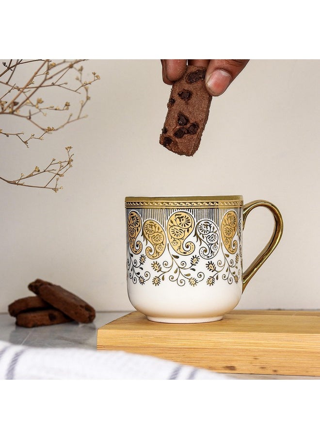 Femora Bone China Gold Tea Cup (Royal Paisley), 180 ML