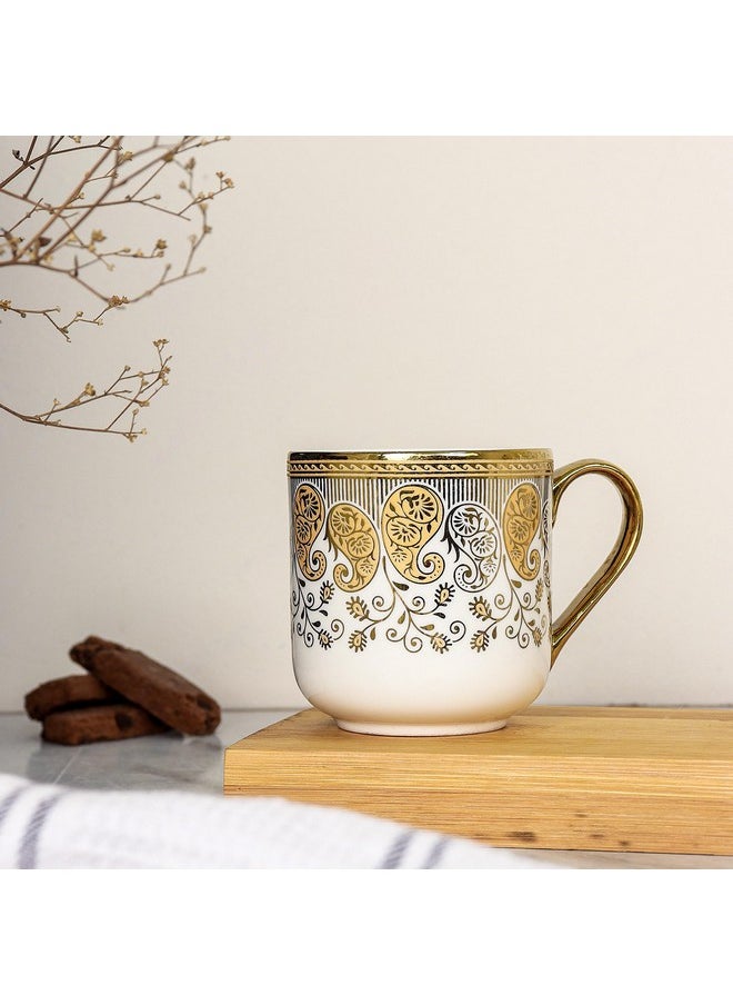 Femora Bone China Gold Tea Cup (Royal Paisley), 180 ML