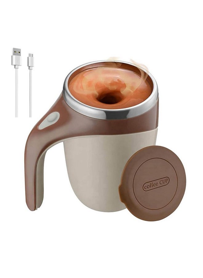 Maharsh Automatic Magnetic Stirring Coffee Mug, Rotating Home Office Travel Mixing Cup Suitable for Coffee, Milk, Cocoa and Other Beverages (Rechargable Brown) 380 ml