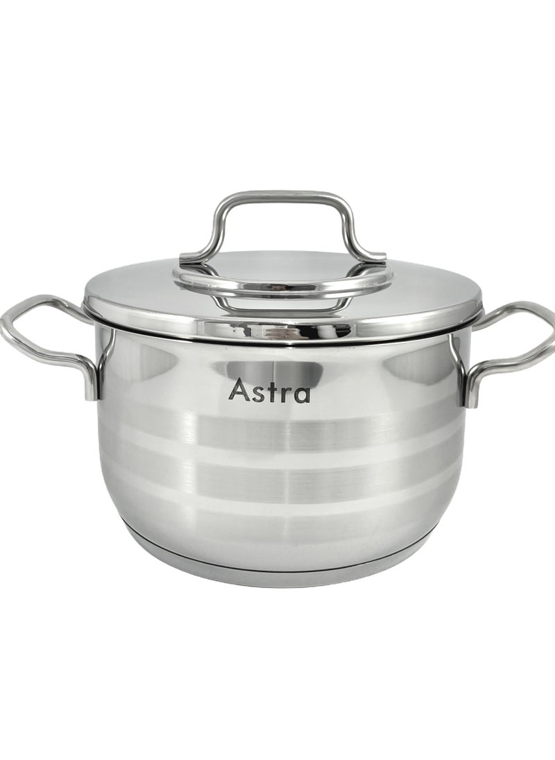 ASTRA Premium Casserole 20x12 cm 3.8L - High-Quality Stainless Steel Oven Safe Cookware for Casseroles, Roasts & Stews