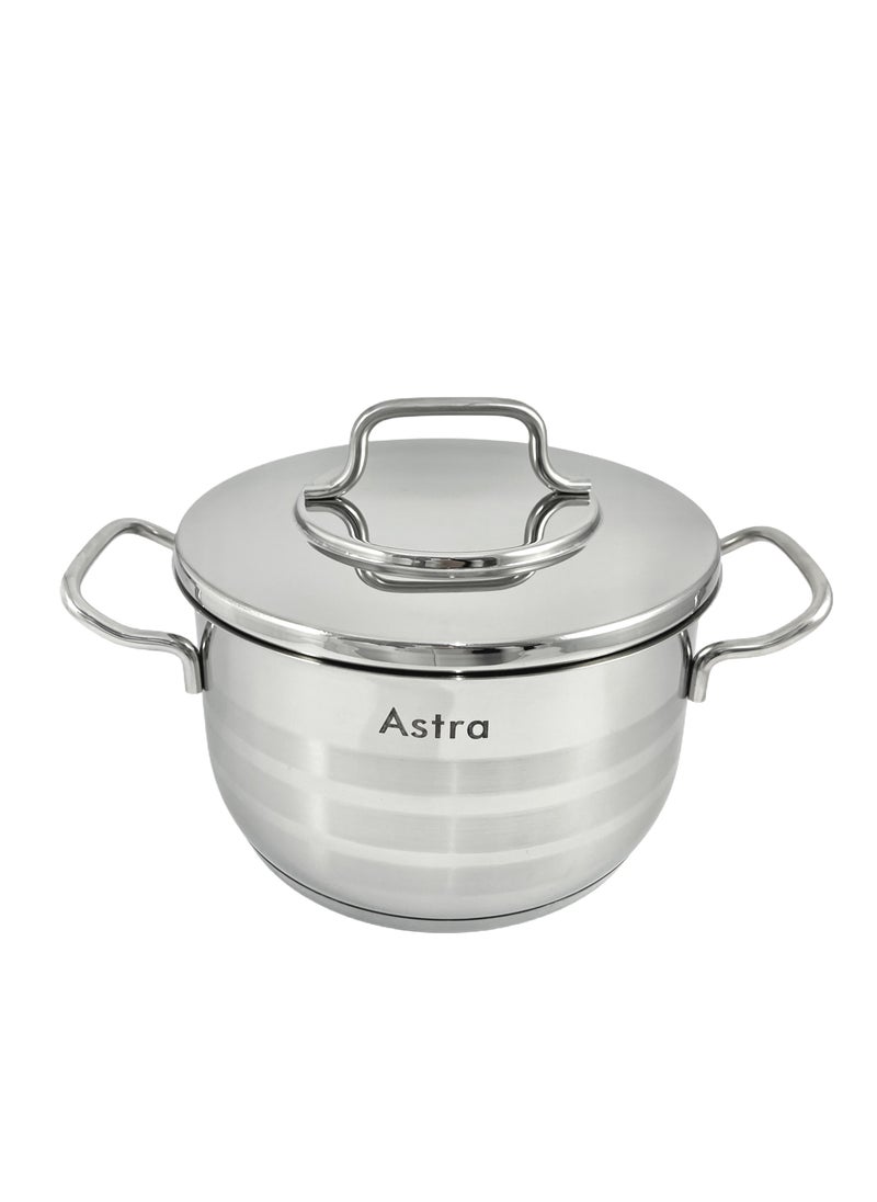 ASTRA Premium Casserole 20x12 cm 3.8L - High-Quality Stainless Steel Oven Safe Cookware for Casseroles, Roasts & Stews
