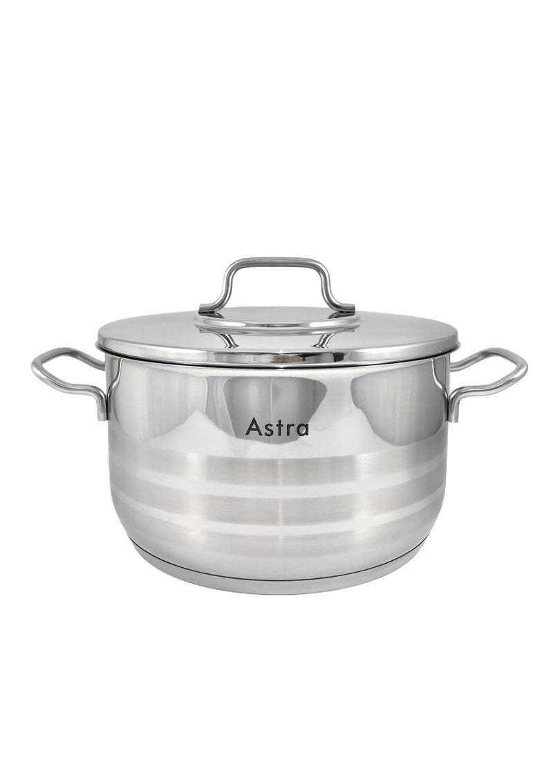 ASTRA Premium Stainless Steel Casserole 22x12 cm 4.6L – Versatile Cookware for Perfect Meals Every Time
