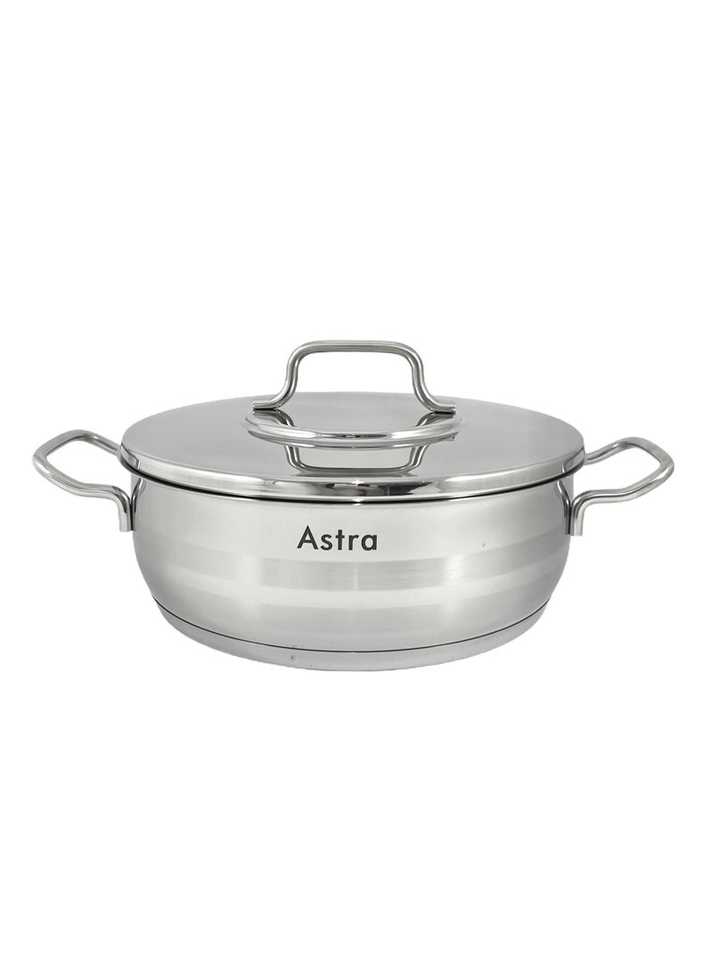 ASTRA Premium Low Casserole 24x8 cm 3.6L – Compact and Efficient Cookware for Perfectly Cooked Meals