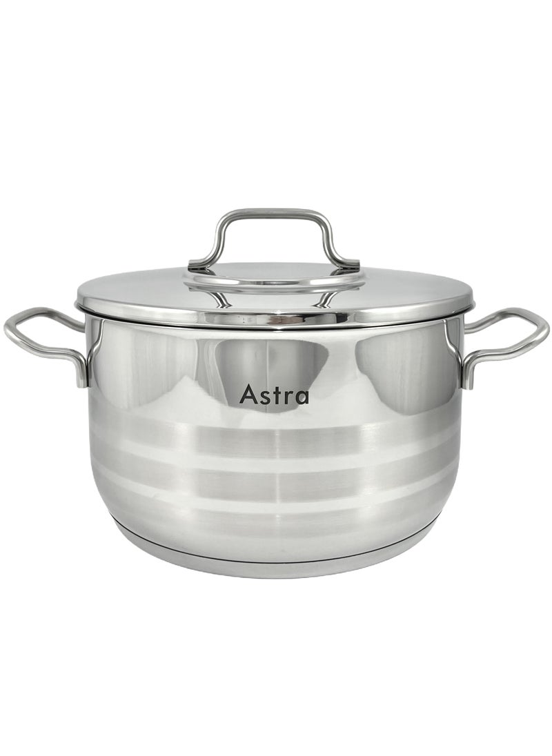 ASTRA Premium Stainless Steel Casserole 26x16 cm 8.4L – Large Capacity for Family Meals, Roasts, Casseroles & More