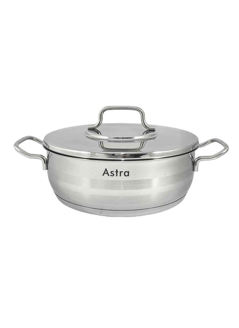 ASTRA Premium Low Casserole 26x10 cm 5.2L – Ideal for Roasting, Braising, and Even Cooking