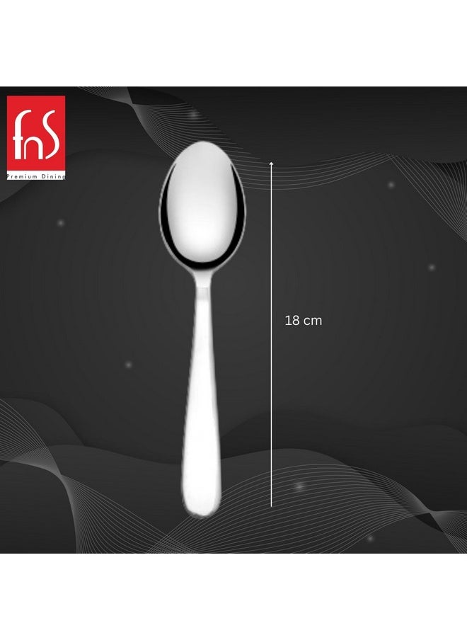 Montavo Verona Dessert Spoon 6 Pcs Set | Ideal for Home, Restaurant and Kitchen |Elegant Design