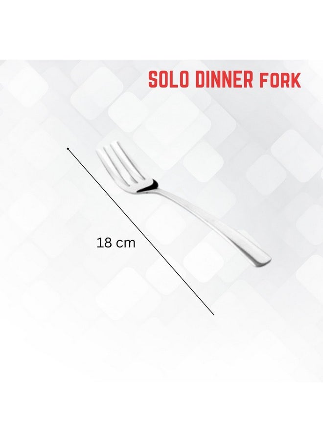 FnS Solo Stainless Steel Dinner Fork Set with Mirror Finish (Set of 6) for Dining Table, Home and Kitchen