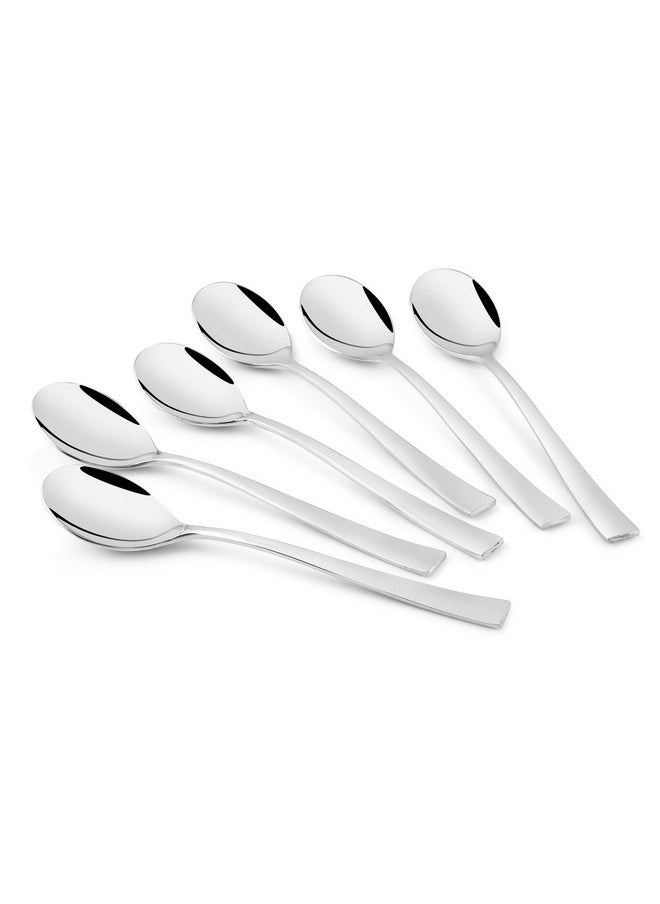 FnS Slim Line Stainless Steel Mirror Finish Tea Spoon (Set of 6) for Tea, Coffee and Spices