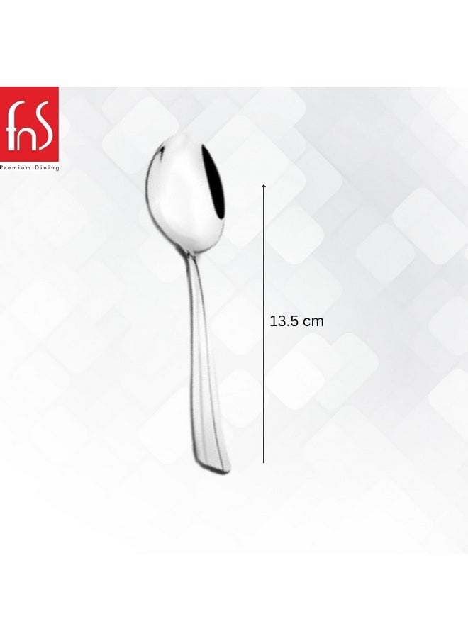 FnS Venice Stainless Steel Tea Spoon Set of 6 for Tea, Coffee and Spices