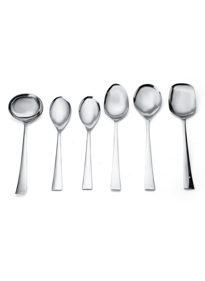 FnS Slim Line Premium Stainless Steel 6 pcs Serving Spoons Set(Serving Spoon Small, Serving Spoon Large, Gravy Ladle Large, Veg Serving Large, Rice Server Large)