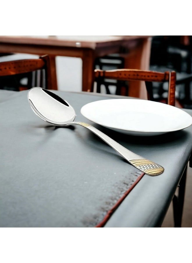 FnS Imperio Premium Stainless Steel 24 Karat Gold Plated Large Serving Spoon (1 Serving Spoon)