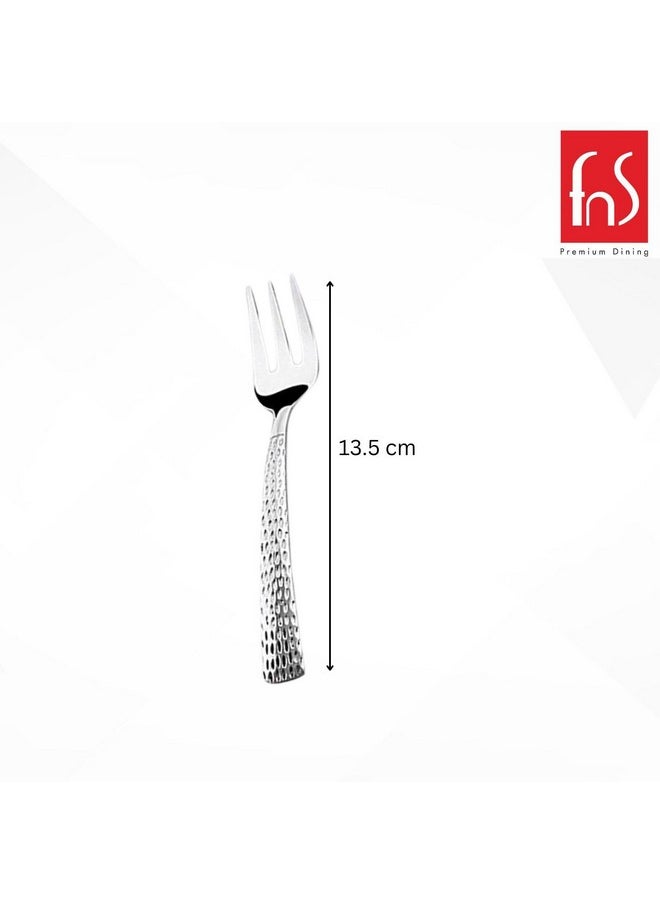 FnS Madrid Stainless Steel Dessert Tableware Fruit Forks (Set of 6)