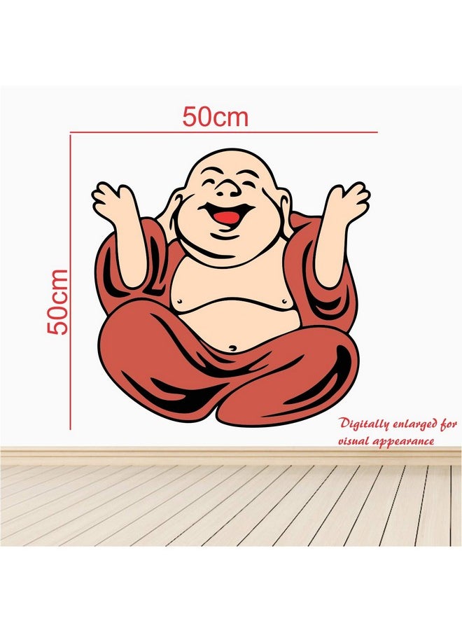 StickMe 'Laughing Buddha Decorative - Creative - Colorful - Wall Sticker ' -SM170 (Multi Colour, Vinyl - 50cm X 50 cm)