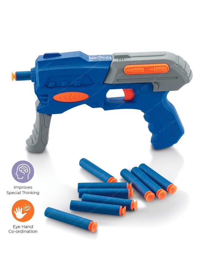 Storio EVO Sniper Hot Fire Gun Toy with 10 Safe Soft Foam Bullets, Fun Target Shooting Battle Fight Game for Kids Boys - Blue