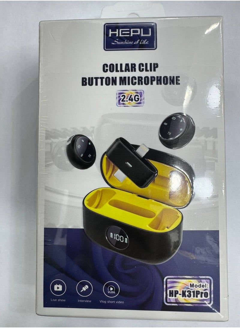 HEPU COLLAR CLIP BUTTON MICROPHONE