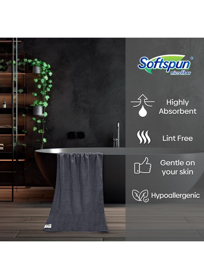 SOFTSPUN Microfiber Bath Towel 1Pc 60x120cm Grey! Ultra Absorbent Super Soft & Lightweight Quick Drying for Men & Women Daily Use Large Size Unisex.