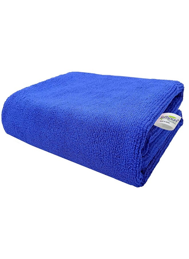 SOFTSPUN Microfiber Bath & Hair, Care Towel Set of 1 Piece, 70x140 Cms (Blue). Super Soft & Comfortable, Quick Drying, Ultra Absorbent in Large Size.